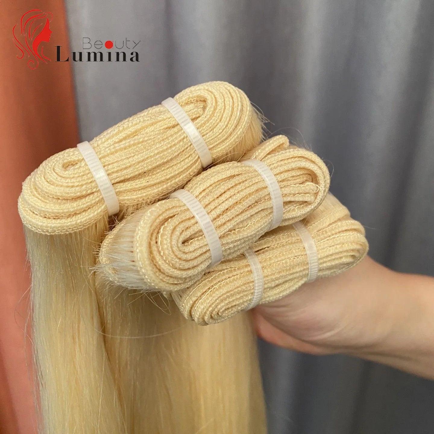 Honey Blonde Super Double Drawn Hair Bundles Deal Blonde 613 Hair Weave Bundles Brazilian 100% Human Hair Extensions