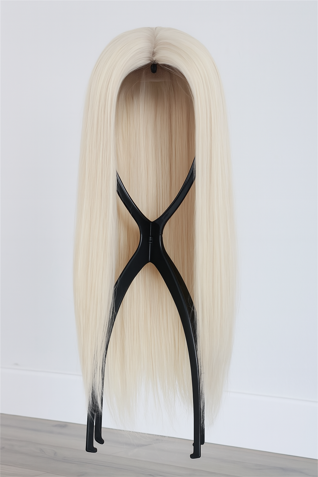 Perruques en cheveux humains - Perruque frontale en dentelle transparente blonde platine cendrée
