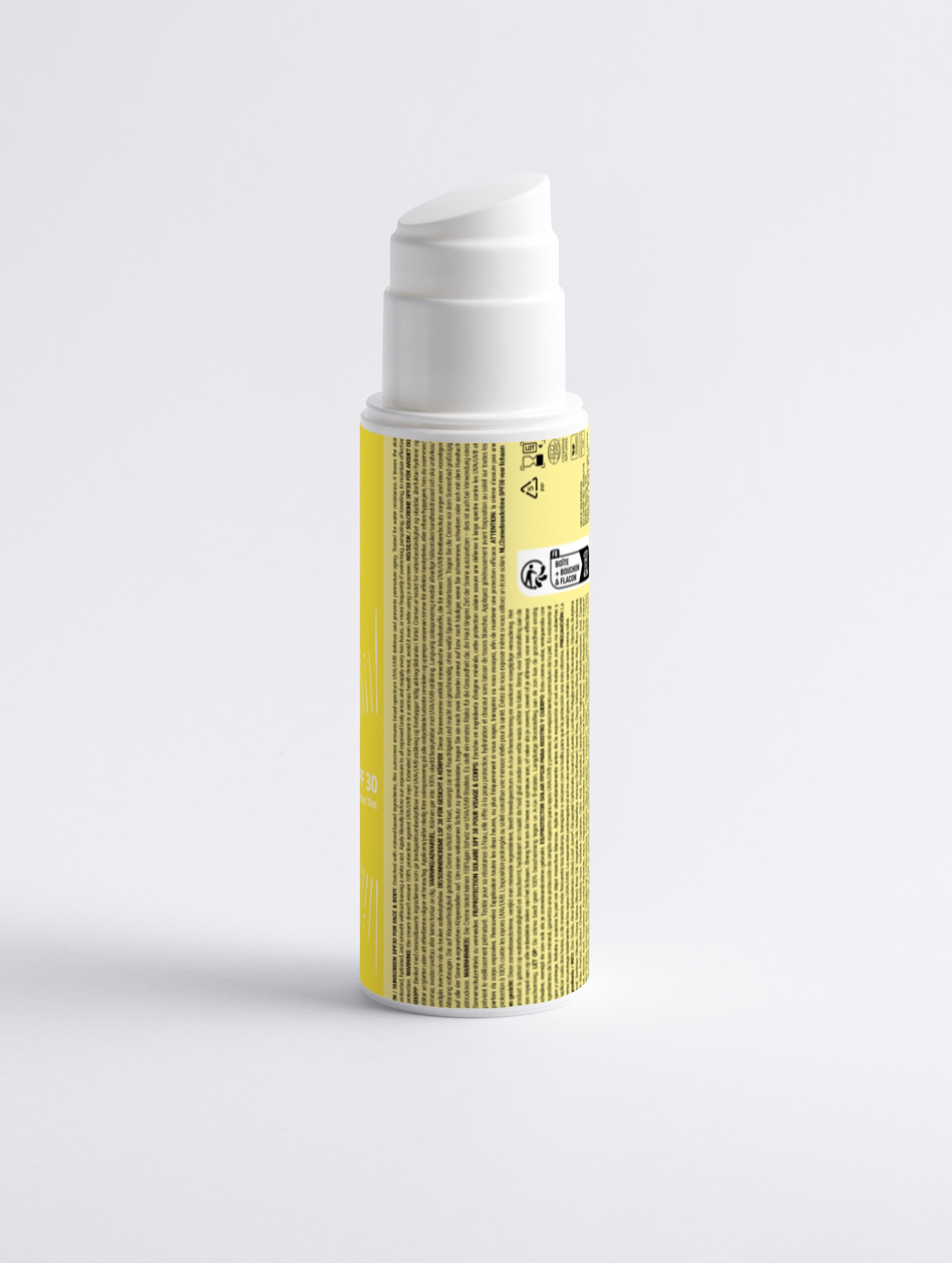 Crème solaire minérale SPF 30 pour le visage et le corps, sans colorant Volume 150 ml / 5,07 fl oz