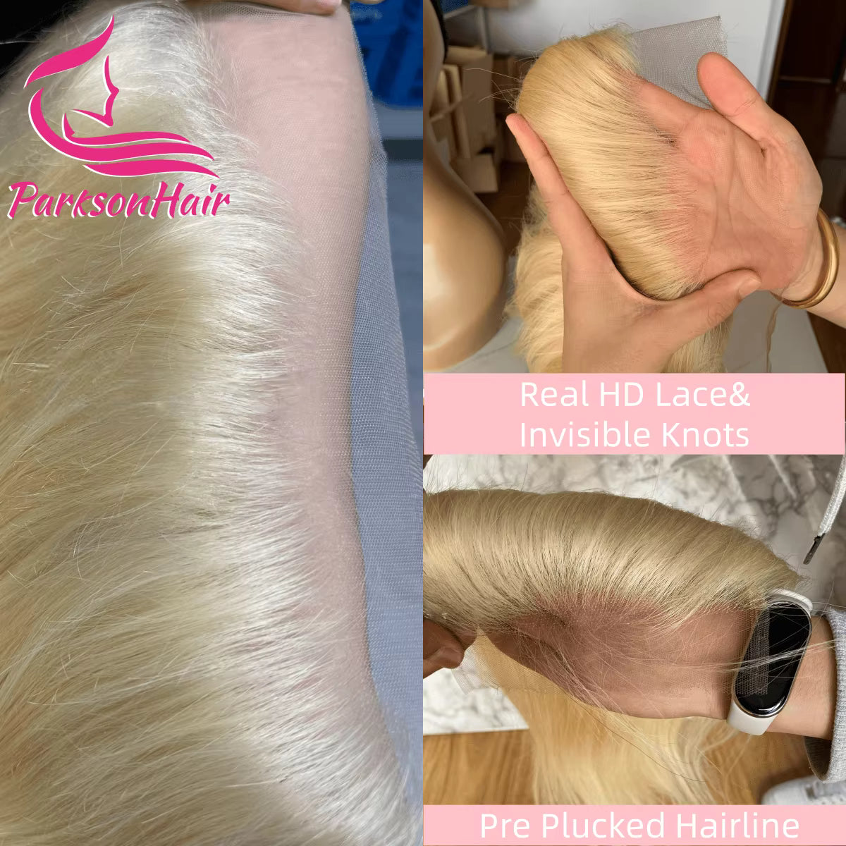 Perruque de cheveux humains HD sans colle