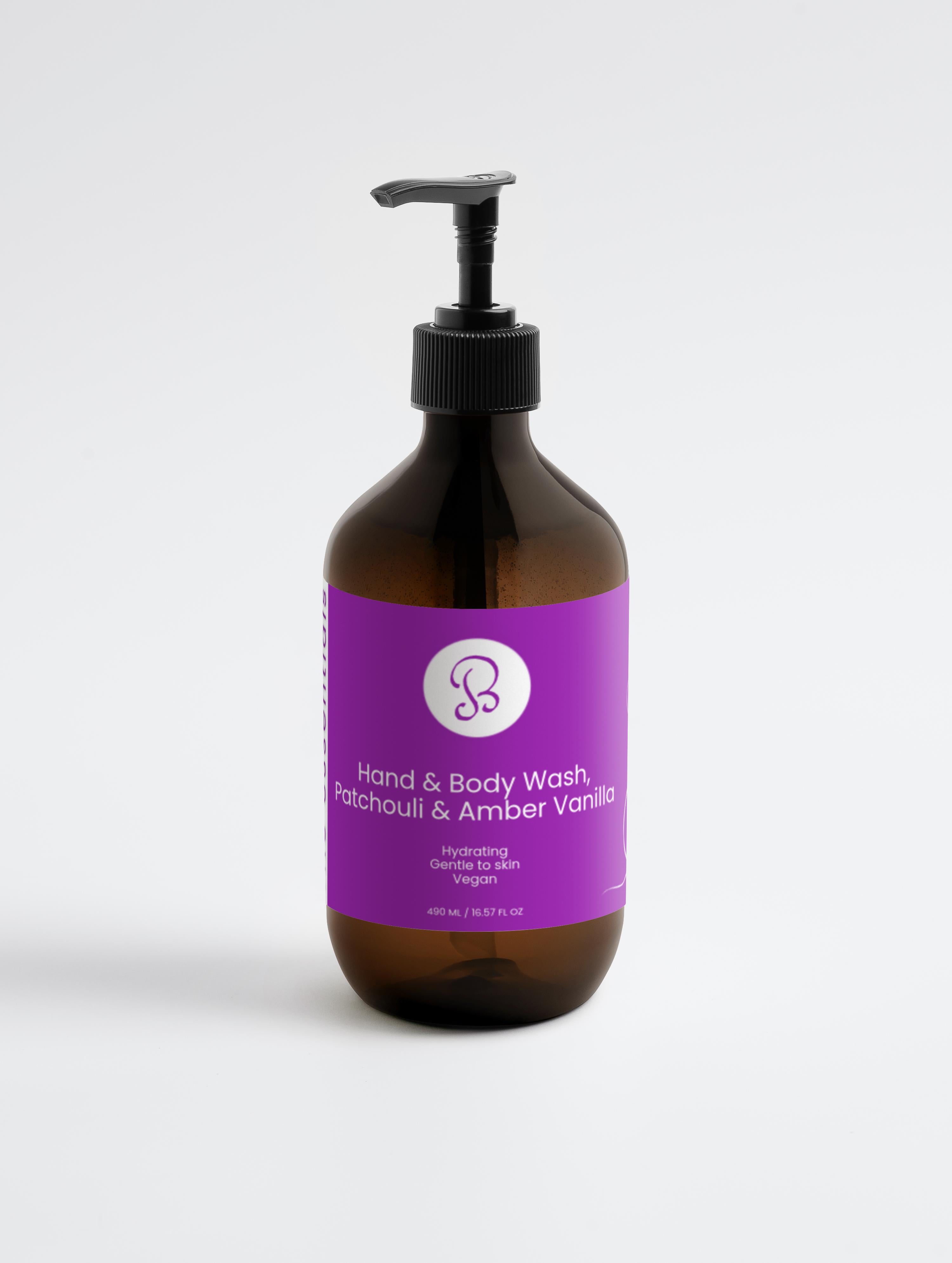 Hand & Body Wash, Patchouli & Amber Vanilla Volume 490 ml / 16,57 fl oz