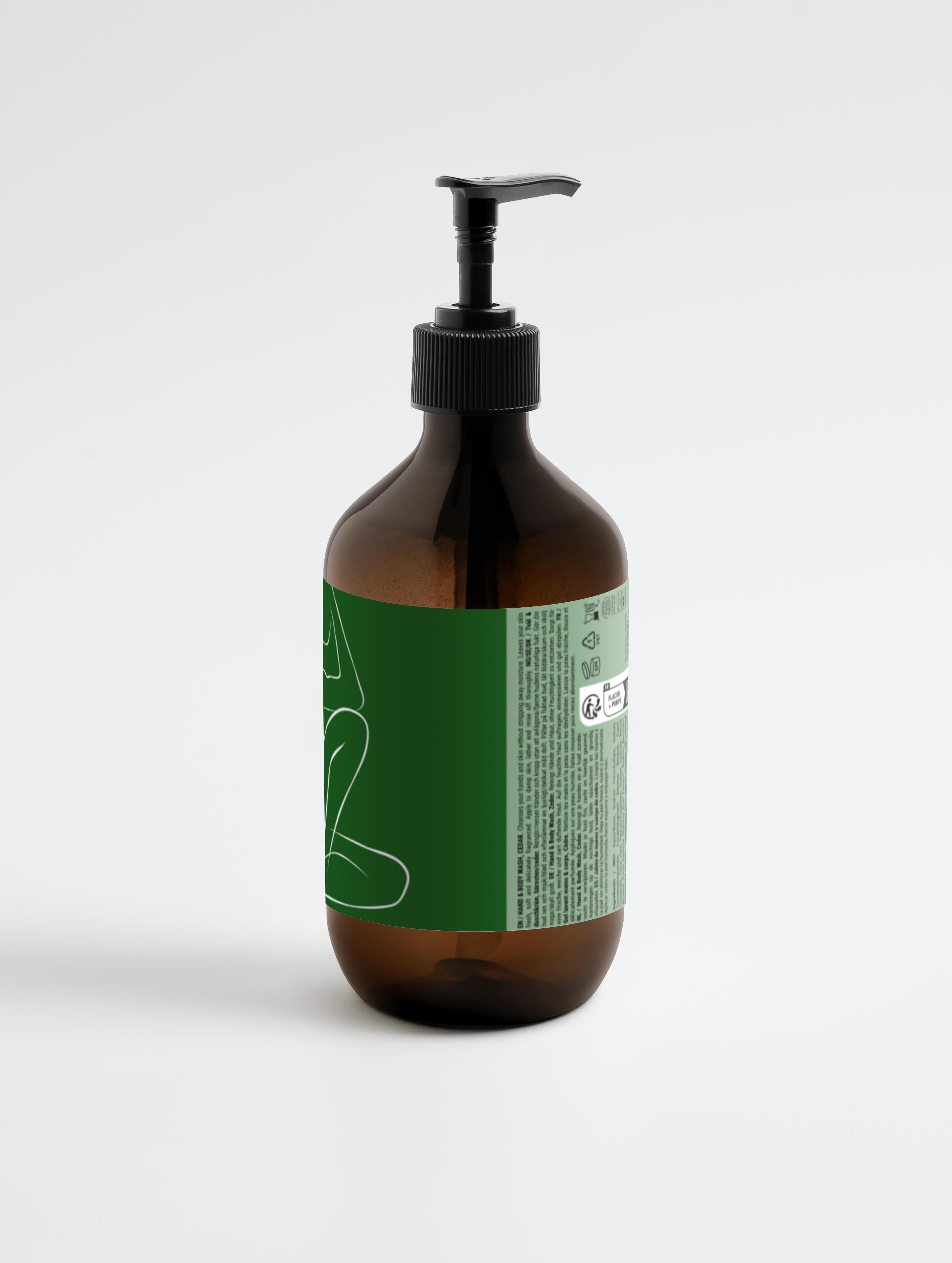 Gel douche et bain à la menthe poivrée et au cèdre foncé 490 ml / 16,57 fl oz